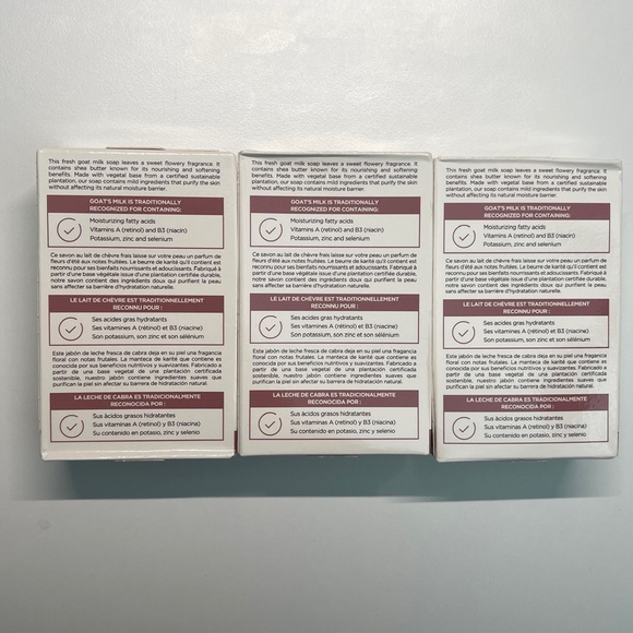 Lot of 3 NEW Nature By Canus Bar Soap Goats Milk with real Shea Butter 141g each - Picture 3 of 5